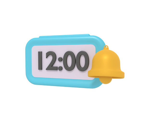 数字时钟报警报警蓝色图片下载