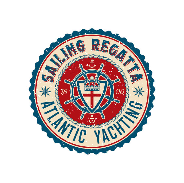 游艇俱乐部复古补丁帆船赛队徽章图片下载