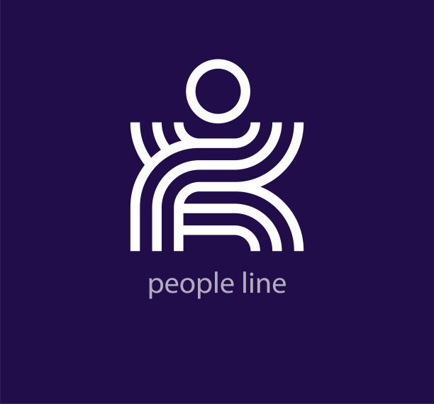 线性人的标志。图片下载