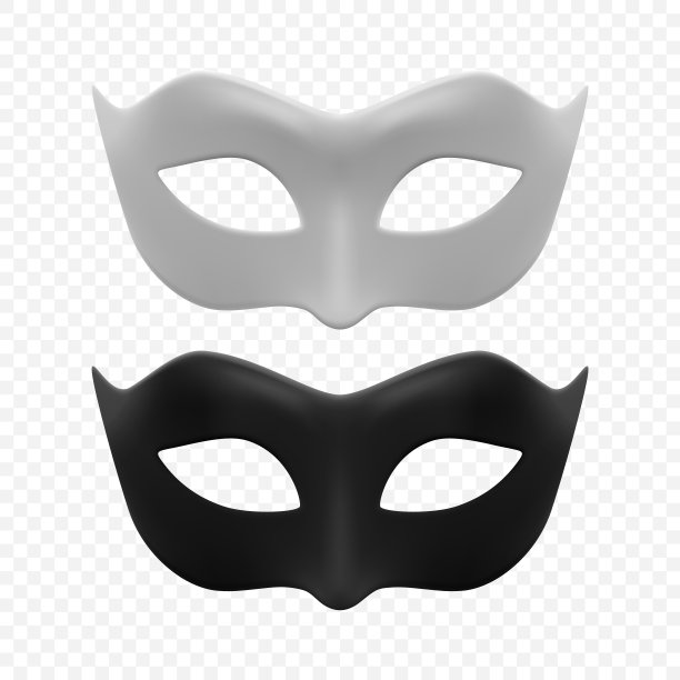 矢量3d逼真嘉年华面具图标，聚会装饰面具，面具特写隔离。男性或女性面具设计模板。嘉年华，派对，秘密，英雄，陌生人概念图片下载