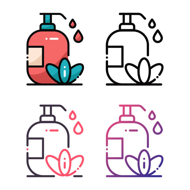 治疗图标设计在四个变化的颜色图片下载