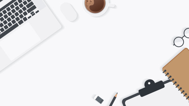 用小工具的办公桌罩和横幅。表工作和文本的自由空间的顶视图。图片下载