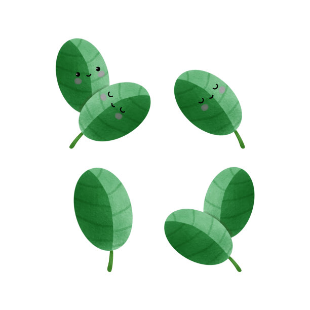 集叶卡通水彩情感元素，世界环境日，拯救世界，地球日，白色背景矢量插画图片下载