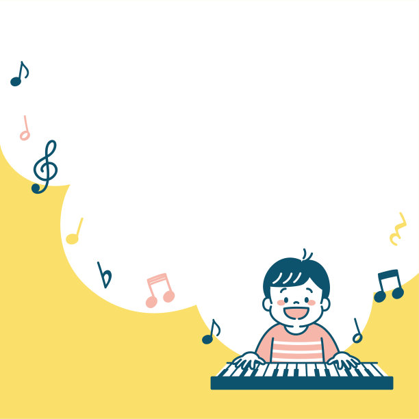 方网横幅插图男孩喜欢弹钢琴图片下载