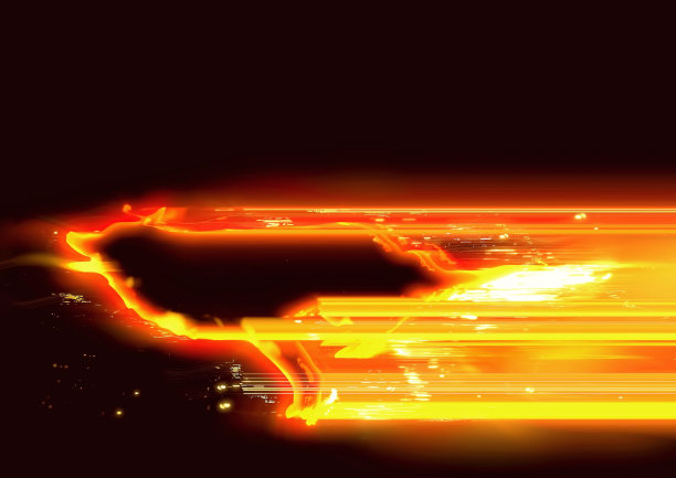 奔跑的火焰狗的三维插图图片下载