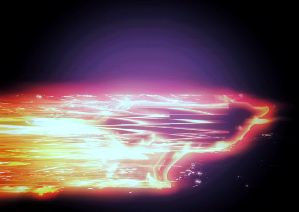 奔跑的火焰狗的三维插图图片下载