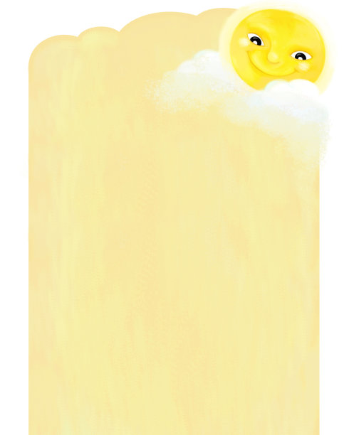 卡通框架夏天的场景与文字空间插图图片下载