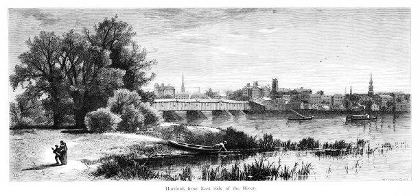 哈特福德康涅狄格河东侧，康涅狄格州，美国，美国地理图片下载