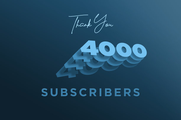 4000名订户的庆祝迎宾横幅与下降纸设计图片下载