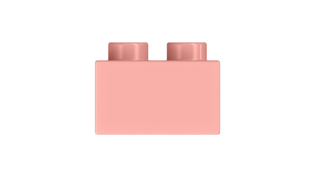 杏腮红玩具块孤立在一个白色的背景。图片下载