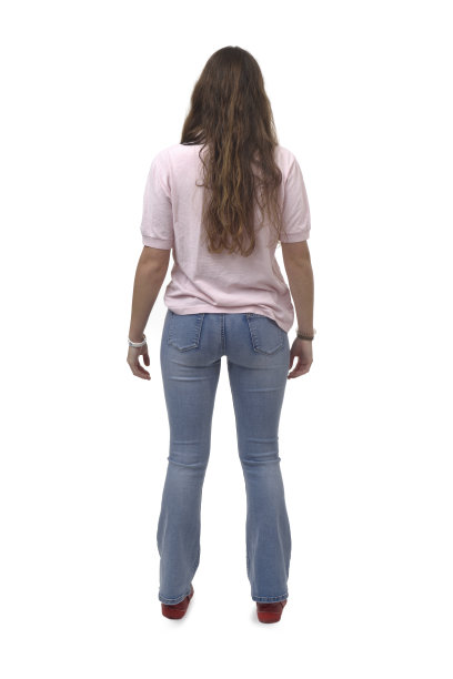 白色背景上的年轻女孩图片下载