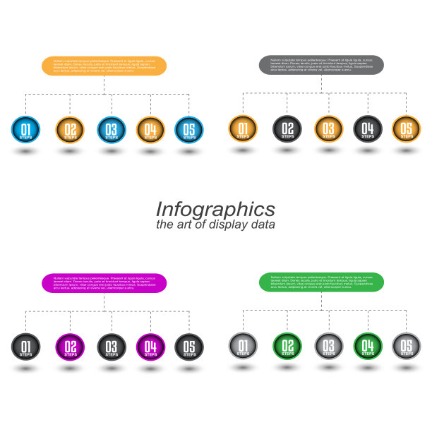 收集信息图表设计模板。想法显示信息，排名和统计。图片下载