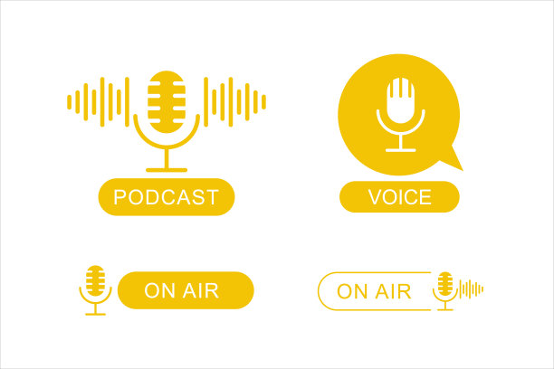 集播客和广播标志设计图片下载