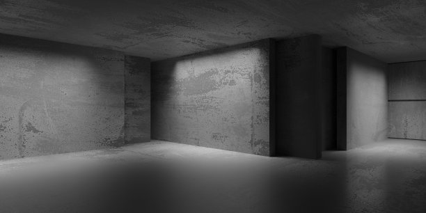 抽象的空现代室内。混凝土墙图片下载