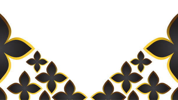 奢华的金色花卉装饰在白色的背景图片下载