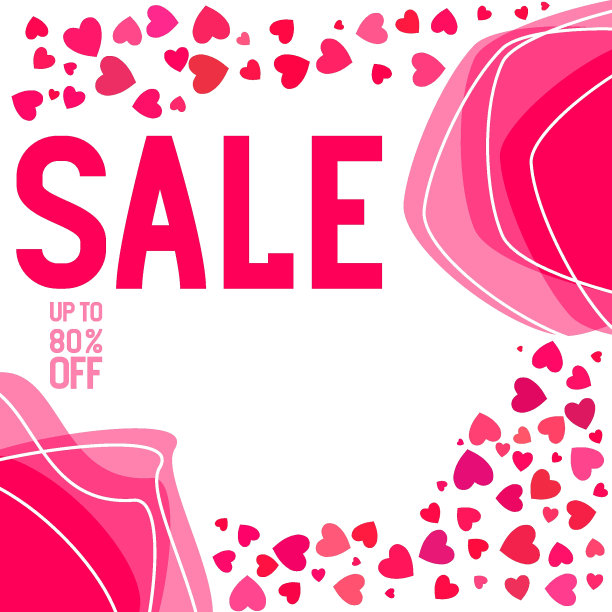 销售有机形状背景。玫瑰花朵。折扣报价标签。图片下载