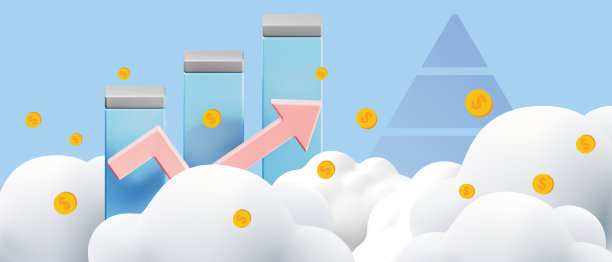 投资金融、网络营销、商业增长图、商业领袖的目标和商业理念的成功(蓝色背景)。复制空间，横幅- 3d渲染图片下载