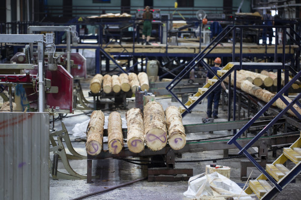 工业厂房锯木厂生产木板图片下载