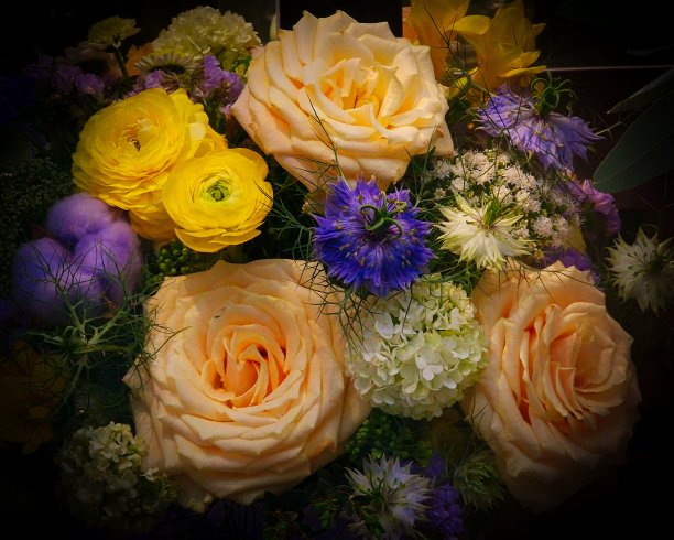 一束花作为艺术家的背景图片下载