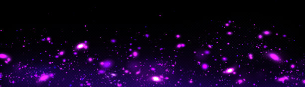 紫色萤火虫的光，神奇的发光效果矢量图片下载