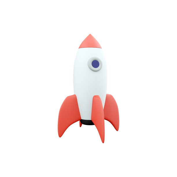 三维火箭飞船发射背景。卡通火箭飞船图标。3d渲染航天飞机创意图标。图片下载