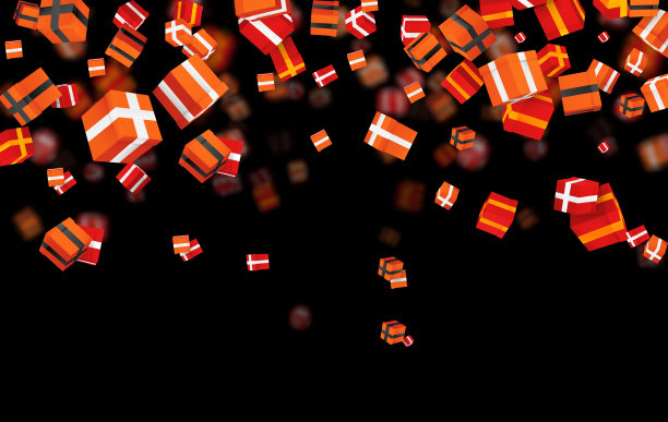 大矢量套礼品盒与丝带。明亮喜庆的色彩。孤立的图片下载