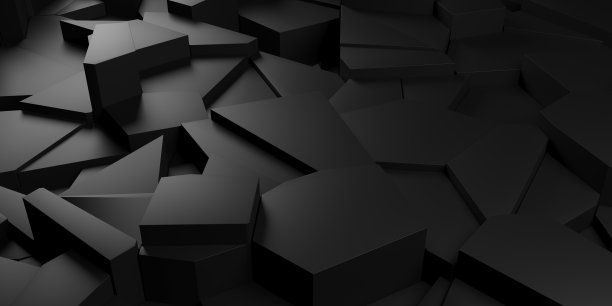 黑色多边形几何背景。豪华黑旗图片下载