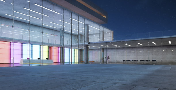 3d现代玻璃幕墙商业建筑外观图片下载