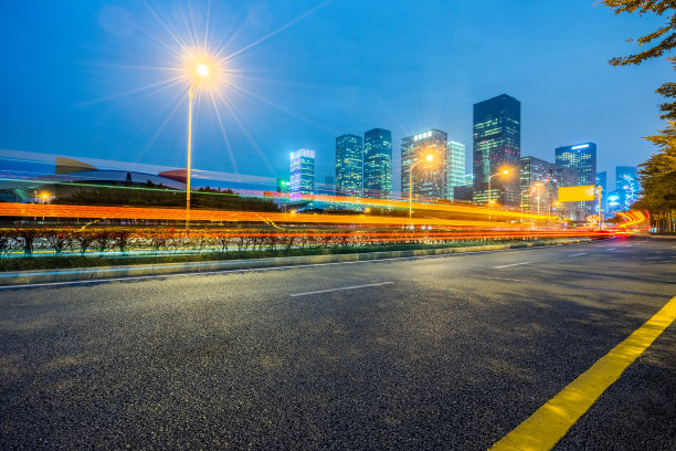 中国市区的灯光图片下载