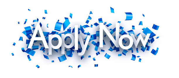 现在应用签名在蓝色切割彩带五彩纸屑背景。图片下载