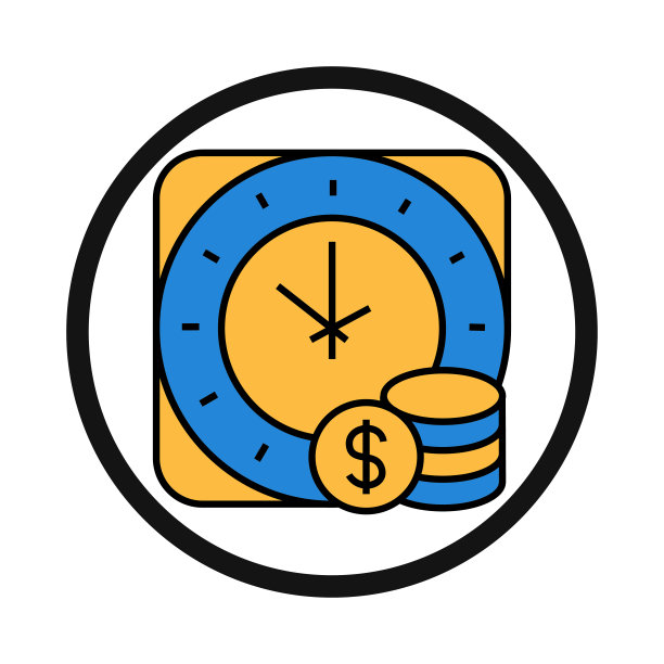 时钟，挂钟，手表，时间，金钱，美元，时间金钱图标图片下载