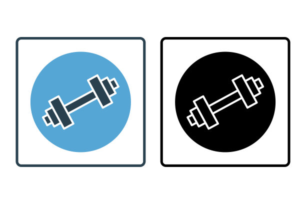 杠铃图标。与健身、运动器材相关的图标。固体图标风格的设计。简单的矢量设计可编辑图片下载