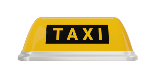 3d黄色标志出租车在孤立的背景。3d渲染图。图片下载