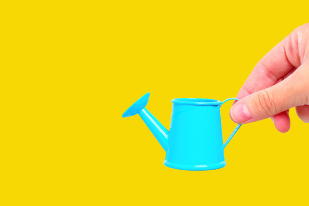 迷你蓝色喷壶在手图片下载