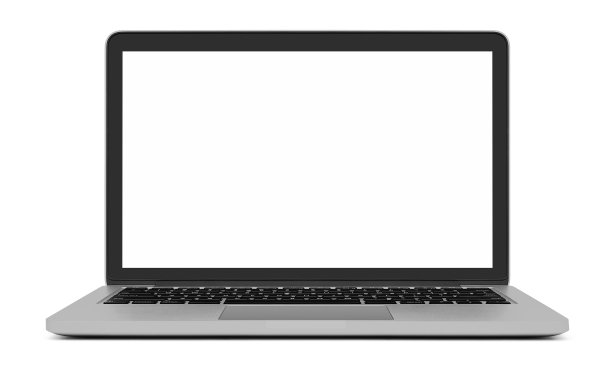 笔记本电脑的空白屏幕上的白色图片下载