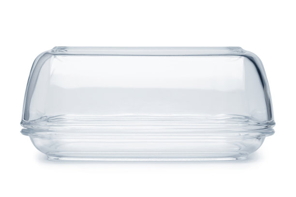 空的玻璃黄油盘图片下载