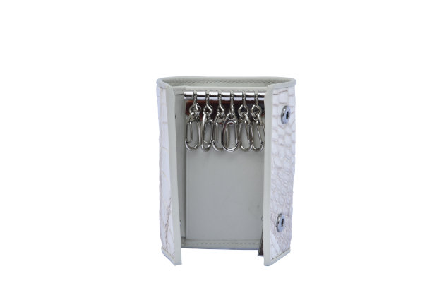 皮革钥匙架隔离在白色图片下载