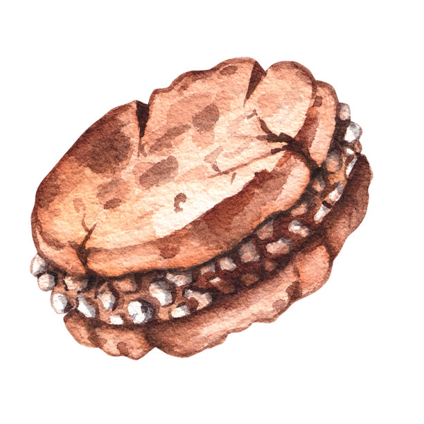 白底坚果酥饼饼干图片下载