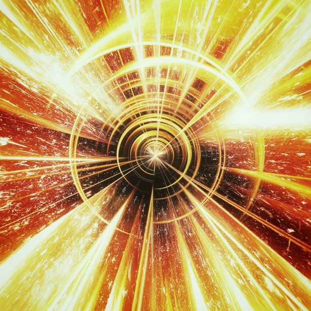 彩色灯光呈放射状爆炸的3d插图图片下载