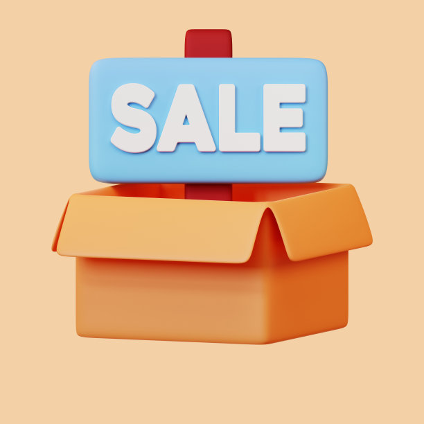 一套高分辨率的3d渲染销售图标图片下载