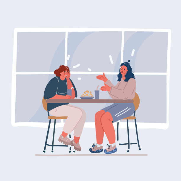 矢量插图的两个女人说在咖啡图片下载