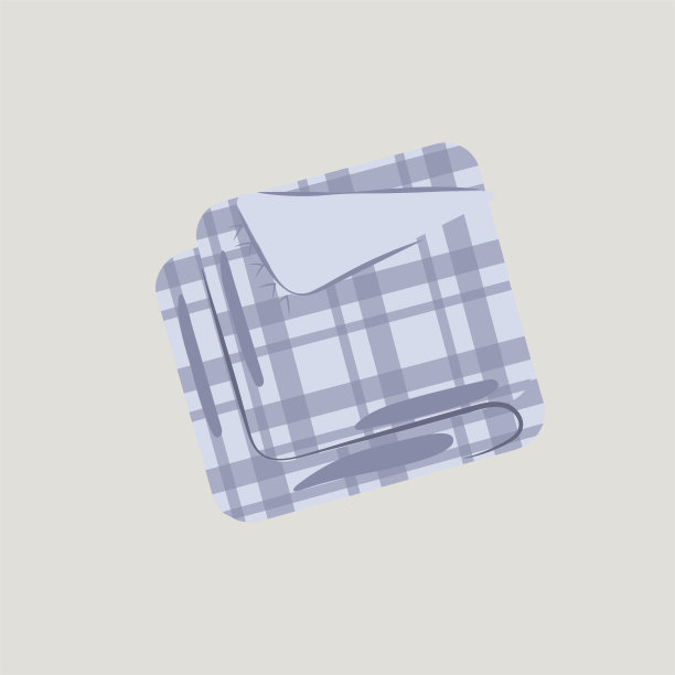 带紫色流苏的格子羊毛毯子。卷起来的格纹，家居装饰。图片下载