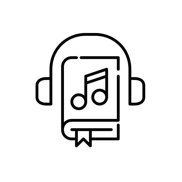 耳机放在书上。有声读物教育或放松。像素完美，可编辑的笔触图片下载