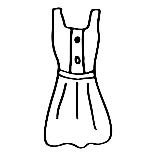 用小孩子的衣服涂鸦。矢量插图的线条和着色页的孩子图片下载