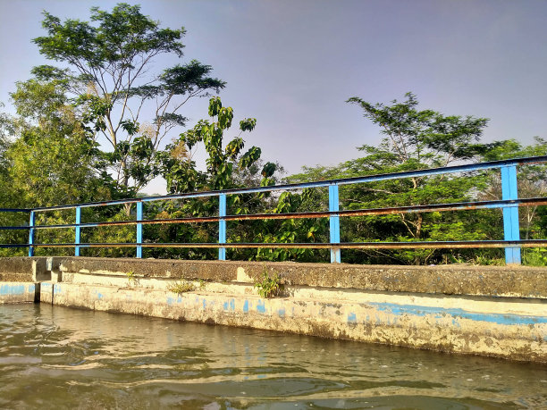 河岸上的扶手图片下载