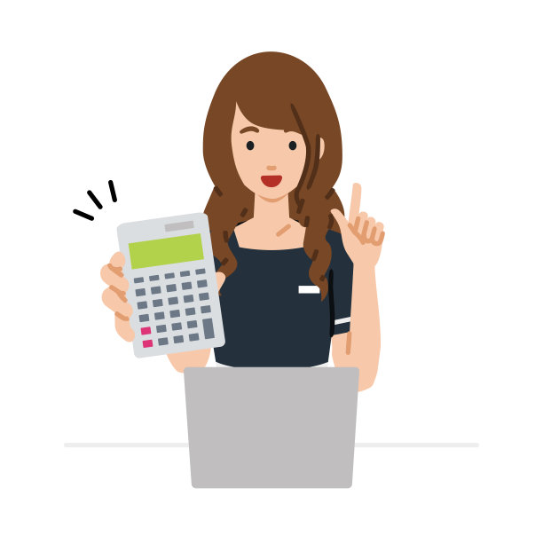 一个美容师，前台女接待员，在笔记本电脑前微笑着推荐、提议、展示估价并指着计算器图片下载