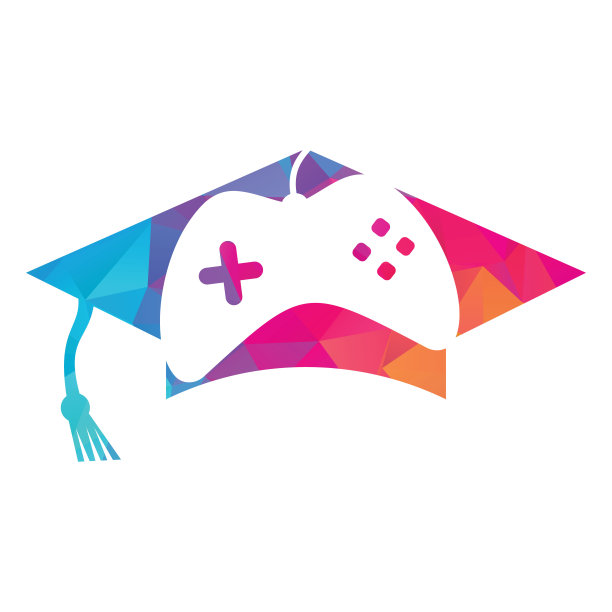 游戏教育矢量标志设计。图片下载