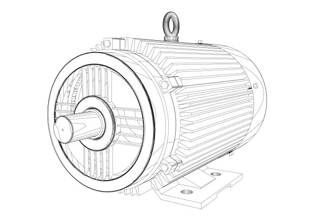 白色背景上的电动机图标。概述发动机电力。电动轮廓发电机电机。矢量彩色网页图标。创造性的插图设计，信息图表的想法。图片下载