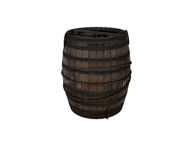 3d渲染海盗木桶图片下载
