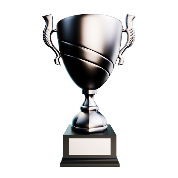 银质冠军奖杯被隔离在白色背景上。总冠军奖杯。图片下载